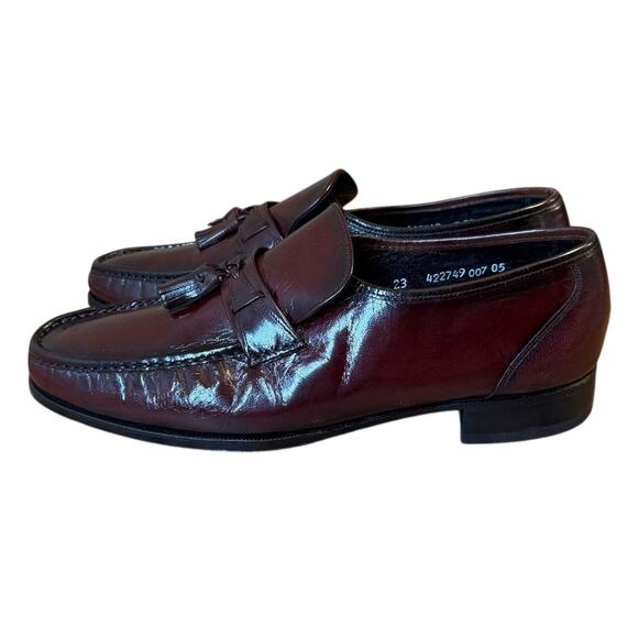 Florsheim Men’s Como Tassel Heeled Leather Loafer Shoe Black Cherry Sz 10.5 EEE - Picture 2 of 13